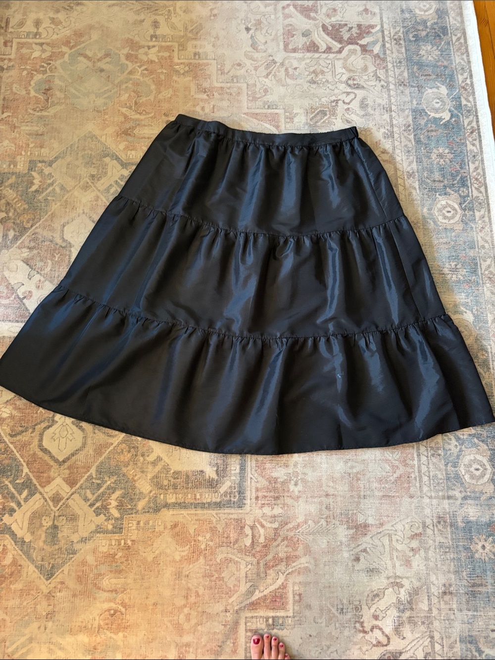 Vince Camuto Black Tiered A-Line Skirt